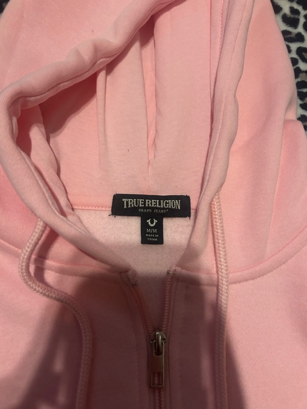 True Religion light Pink Rhinestone Script zip up - Picture 7 of 7